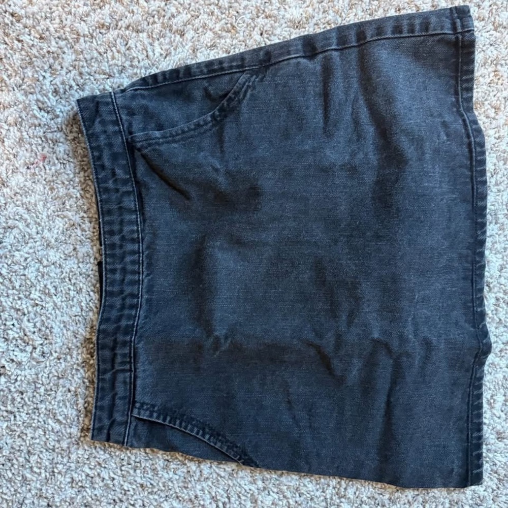 Topshop Charcoal Denim Skirt